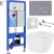 Унитаз подвесной Roxen Antares 530185-02 в комплекте с инсталляцией StounFix Dual Fresh 6 в 1 966055 (кнопка: серый бетон)