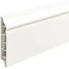 Плинтус напольный фигурный 80 мм 2,2 м Ideal Дюра, 037 Молочно-белый