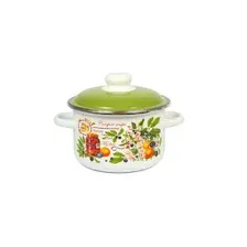 Кастрюля цилиндрическая СтальЭмаль Вкусный компот (2,0л) 6RD161M белоснежный