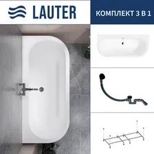 Ванна Lauter Imperia 170x75 21080075 (с каркасом и сифоном 21Y31001 матовый черный)