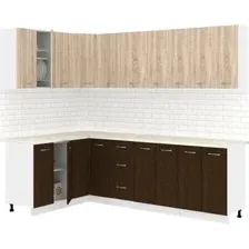 Готовая кухня Кортекс-мебель Корнелия Лира 1.5x2.5 (дуб сонома/венге/королевский опал)