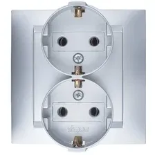 Розетка Simon 1590459-033 (алюминий)