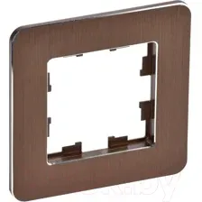Рамка для выключателей и розеток IEK Brite BR-M12-M-21-K30 (металл/коричневый)
