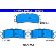 Тормозные колодки дисковые задняя ось ATE 13.0460-5980.2