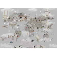 Фотообои листовые Citydecor Карта мира на английском 1 (200x140)