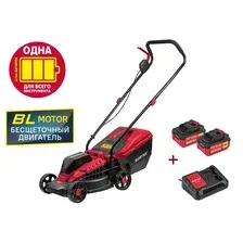 Газонокосилка аккумуляторная WORTEX CLM 3336 ALL1 XLT SET БЕСЩЁТ.ДВИГ., 18В+18В, 2акб, 4Ач, шир.3