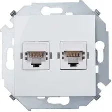 Розетка компьютерная Simon 1591593-030 (белый)