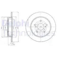 Тормозной диск DELPHI BG4222 полный , задняя ось