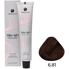 Крем-краска Adricoco Miss Adri 6.81 (100мл, темный блонд капучино пепельный)