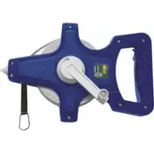 Рулетка землемерная, синий открытый корпус, фибергласовая лента 50 м 17650 FIT TOOLS