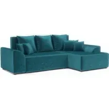Угловой диван Мебель-АРС Каскад правый (бархат сине-зеленый Star Velvet 43 Black Green)