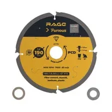 Диск пильный по фиброцементу 190хZ4х30 мм RAGE Furious 594390