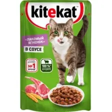 Влажный корм для кошек Kitekat С ягненком в соусе (85г)