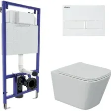 Унитаз подвесной Berges Wasserhaus Floe S Rimless + Visam Slim 525 EX-043244 (с сиденьем)