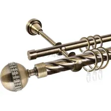 Карниз для штор АС ФОРОС Grace D25К/16Г + наконечники Авея (1.6м, антик)