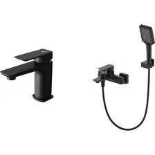 Комплект смесителей Oliveeka OL-639003A+139003-MB (черный матовый)