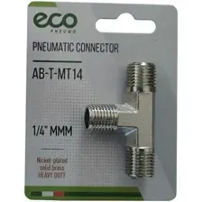 Фитинг ECO Соединитель пневматический 1/4" AB-T-MT14