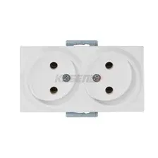Rita - Розетка двойная 2x2P, керамическая, белая