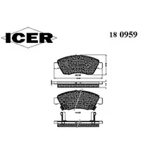 Тормозные колодки дисковые передняя ось ICER 180959