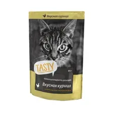 Влажный корм для кошек TASTY курица в желе пауч 85 г (4607004707933)