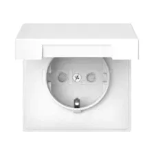 Розетка с заземлением, со шторками, с крышкой, 16А, IP20, механизм GAL000146 Systeme Electric ArtGallery Белый