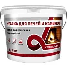 Краска Alfavit Термостойкая для печей и каминов 1.3 кг