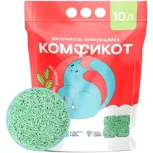 Наполнитель для туалета Комфикот Тофу 10л (зеленый чай)