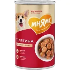 Влажный корм для собак Мнямс Правильное развитие. Кусочки в соусе с телятиной / 704987 (400г)