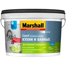 Краска ВД MARSHALL Export кухня и ванная белая 2,5 л