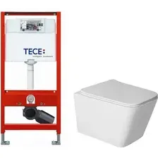 Унитаз подвесной с инсталляцией Saniteco Rimless R-202W +  TECE Profil 9300302