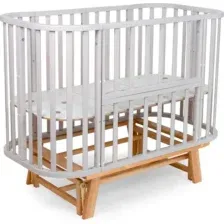 Детская кроватка Sweet Baby Barocco New с маятником (серый/натуральный)