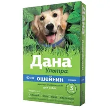 Ошейник Дана Ультра для собак от блох и клещей, синий, 60см