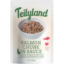 Влажный корм для кошек Teilyland Кусочки с лососем в соусе (85г)