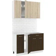 Готовая кухня Кортекс-мебель Корнелия Лира-лайт км.02460 1.2 м без столешницы (дуб сонома/венге)
