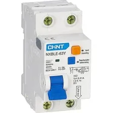 Дифференциальный автомат Chint NXBLE-63Y 1PN 6А 30mA тип AС х-ка С 4.5kA / 105540