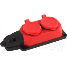 Колодка удлинителя ЭРА K-2e-RED-IP44