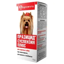 Apicenna Празицид-суспензия Плюс для собак 10 мл