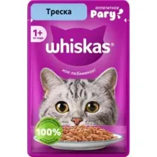 Пауч Whiskas для взрослых кошек, рагу с треской, 75 г