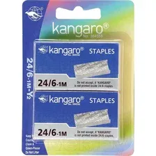 Скобы канцелярские Kangaro 24/6 2000 шт (металлик)