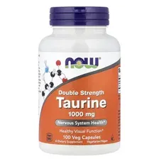 Таурин "Taurine 1000mg Double Strength, Now Foods" 100 капсул