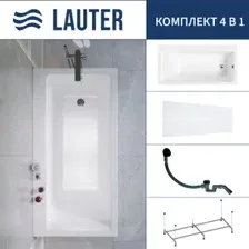 Ванна Lauter Seraphina 170x80 2112170R (с каркасом, лицевым экраном и сифоном 21Y31001 матовый черный)