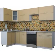 Готовая кухня Интерлиния Мила Gloss 60-12x28 (капучино глянец)