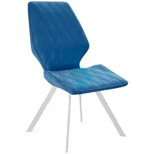 стул кухонный DikLine 243 White (микровелюр В), В8 голубой