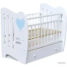 Классическая детская кроватка VDK Wonderful маятник с ящиком (белый)