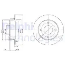 Тормозной диск DELPHI BG2566 полный , передняя ось