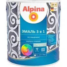 Эмаль Alpina По ржавчине 3 в 1. База 1 (750мл, шелковисто-матовый)