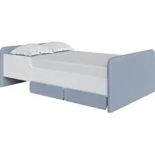 Кровать PROxSON Mika 80x200 (белый/Manhattan 12 тихий океан)
