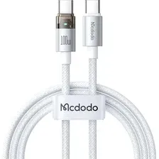 Зарядный кабель McDodo CA-5580/CA-5582 USB-C to USB-C 100W Transparent w/Charging Light (1.2м, белый)