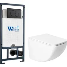Унитаз подвесной Saniteco KW-99048 + Marberg 507 RD MT-BL + Marberg 507