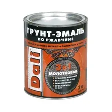 Грунт-эмаль алкидная DALI молотковая по ржавчине 3 в 1 зеленый 2 л